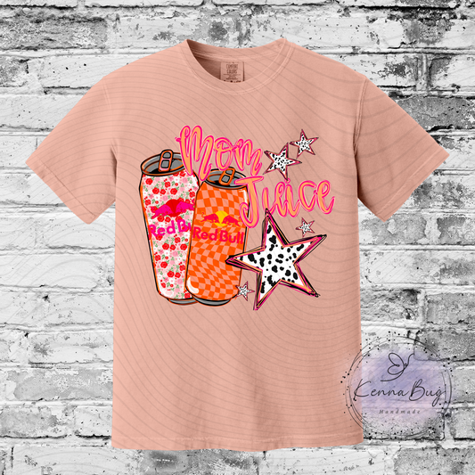 Mom Juice, Energy Drink RB, Custom T-Shirt, Pick your Color, Graphic Tee, Comfort Colors 1717