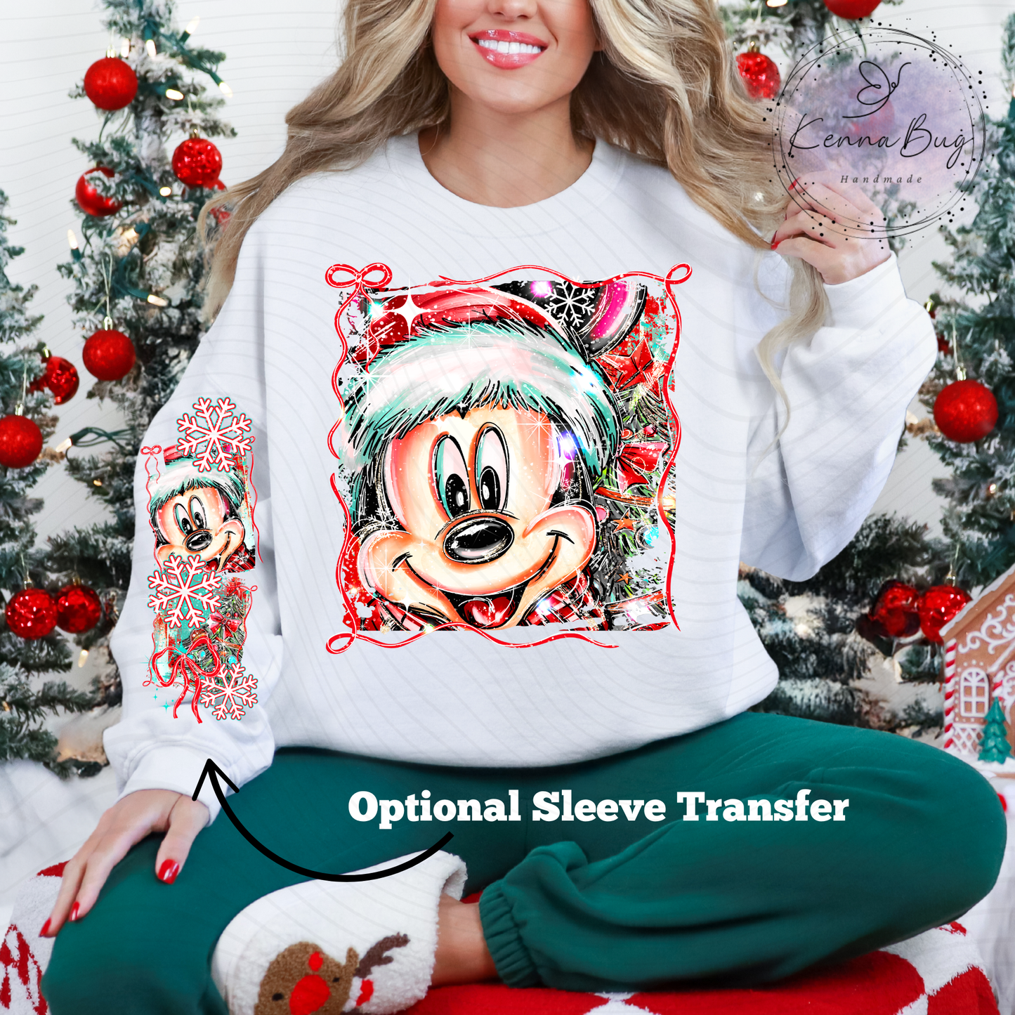 Christmas Mouse, Selfie, DTF Transfer, Ready to Press, Shirt Transfer, Heat Transfer, Direct to film Transfer