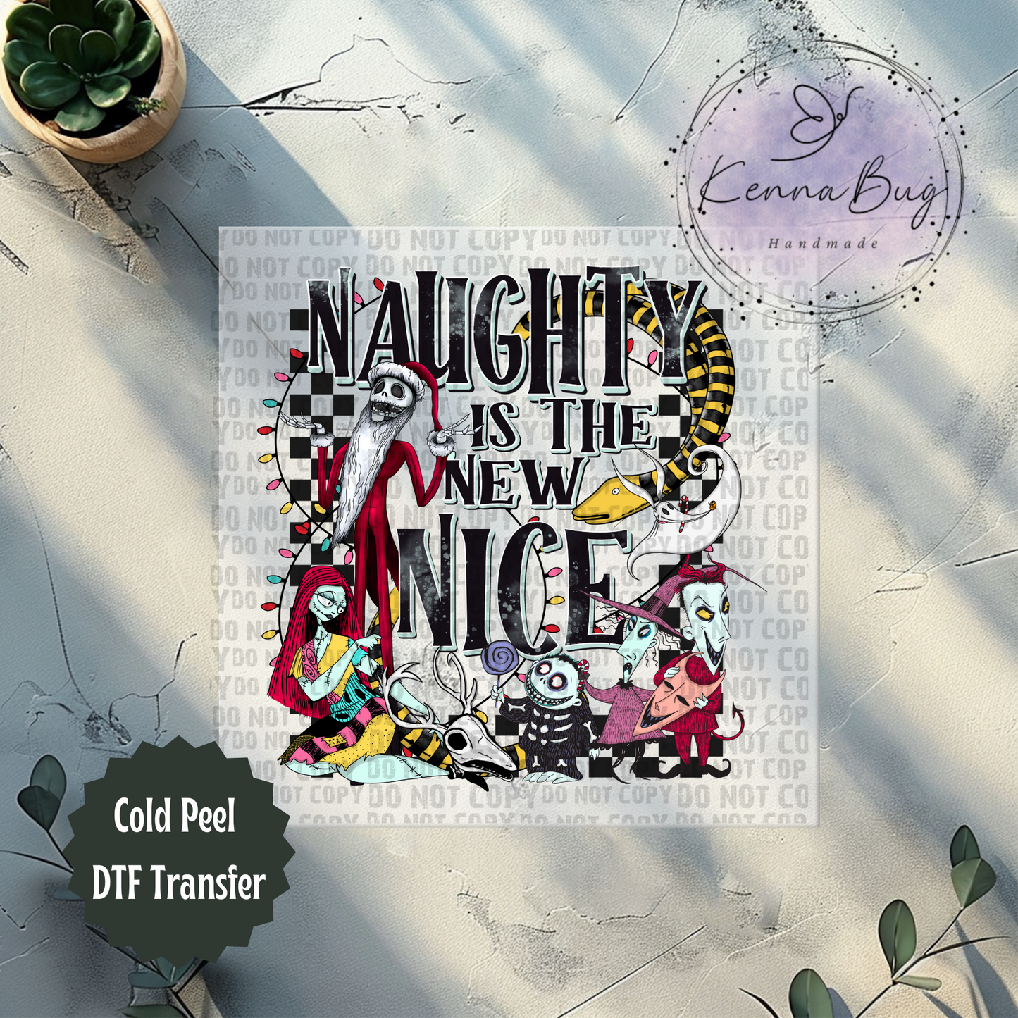 Naughty is the New Nice, Christmas, DTF Transfer, Ready to Press, Shirt Transfer, Heat Transfer, Direct to film Transfer