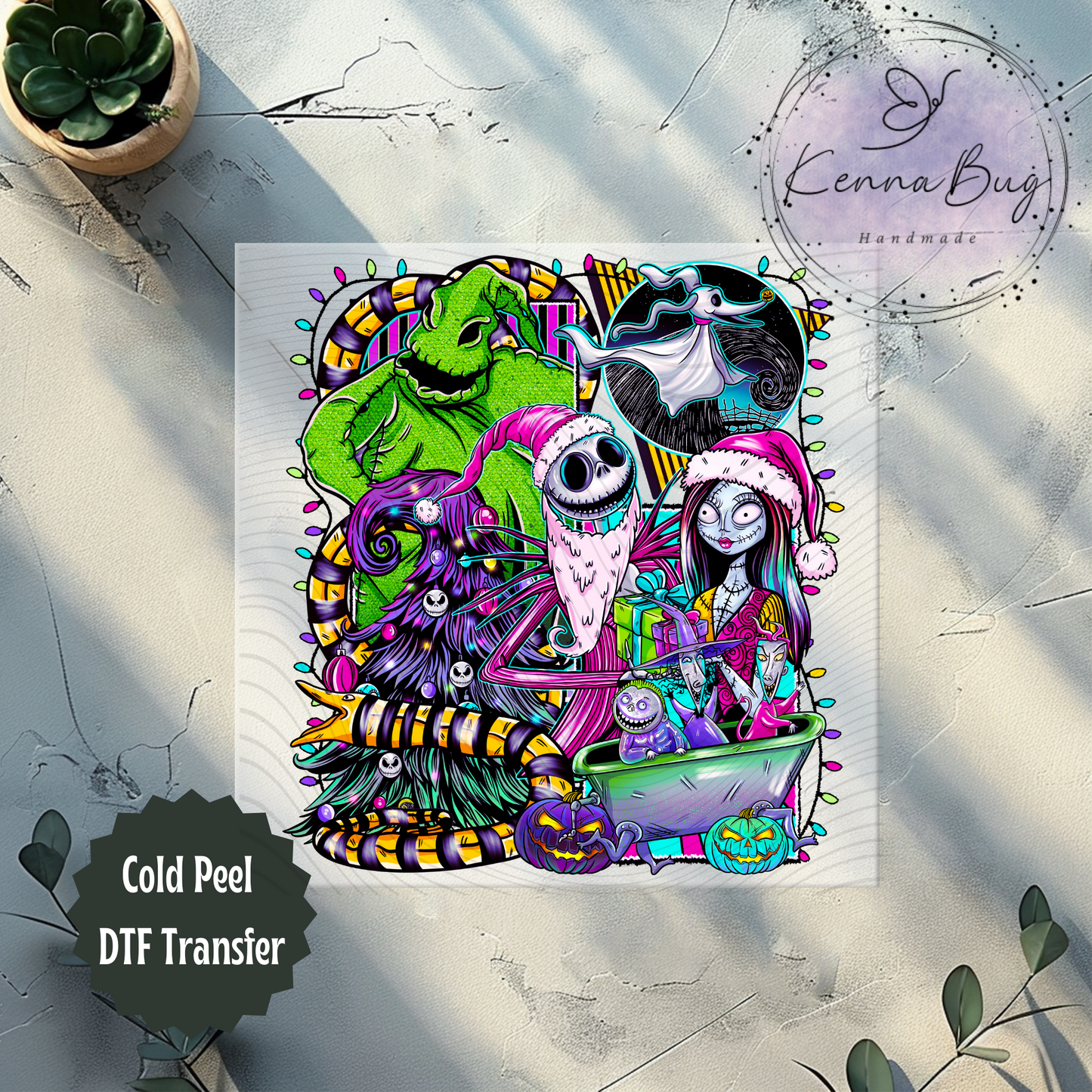Nightmare Christmas, Jack, Sally, DTF Transfer, Ready to Press, Shirt Transfer, Heat Transfer, Direct to film Transfer