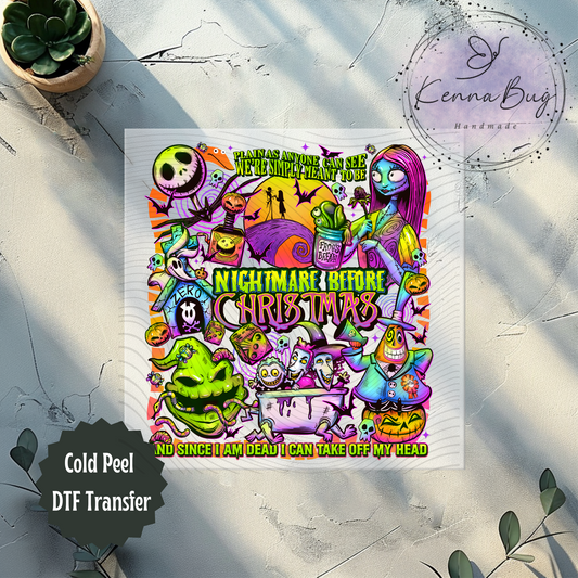 Neon Nightmare, Christmas, Halloween, Jack, DTF Transfer, Ready to Press, Shirt Transfer, Heat Transfer, Direct to film Transfer