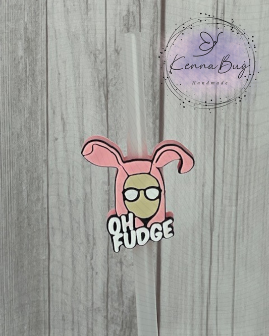 Oh Fudge, Christmas Movie, Straw Topper, 3D Printed