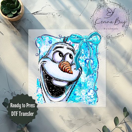 Frozen, Snowman, Winter Movie, DTF Transfer, Ready to Press, Shirt Transfer, Heat Transfer, Direct to film Transfer