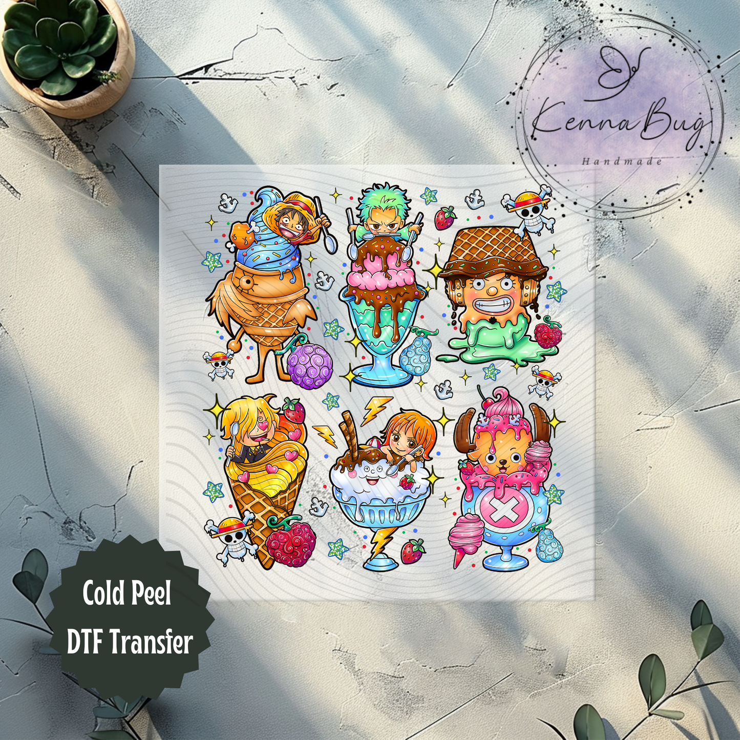 One Piece, Ice cream, Summer, DTF Transfer, Ready to Press, Shirt Transfer, Heat Transfer, Direct to film Transfer