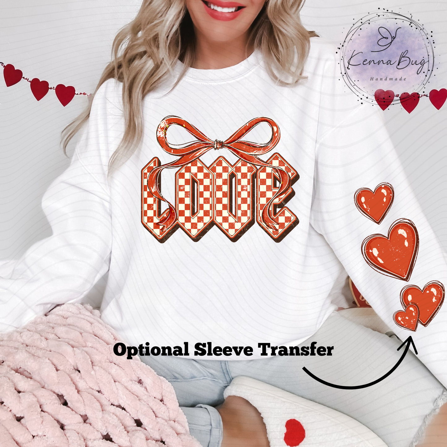Checkered Love, Hearts, Valentine, DTF Transfer, Ready to Press, Shirt Transfer, Heat Transfer, Direct to film Transfer
