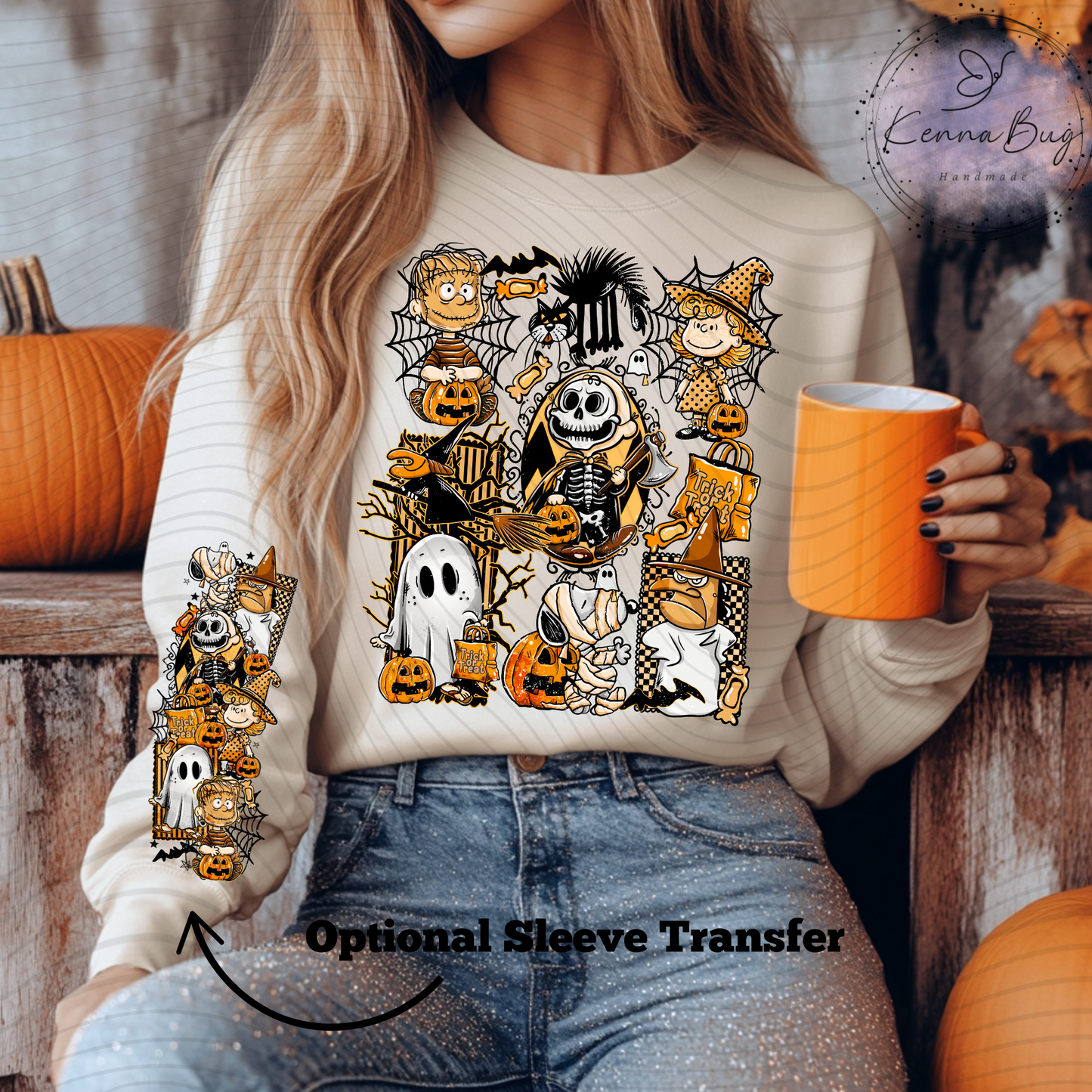Orange Halloween Charlie, Trick or Treat, DTF Transfer, Ready to Press, Shirt Transfer, Heat Transfer, Direct to film Transfer