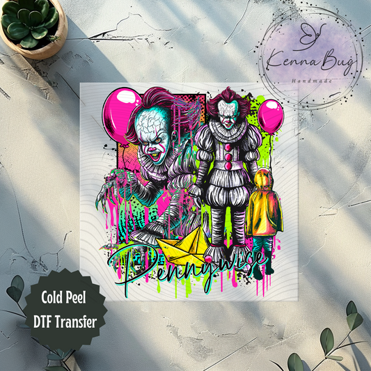 Killer Clown, Horror Movie, DTF Transfer, Ready to Press, Shirt Transfer, Heat Transfer, Direct to film Transfer