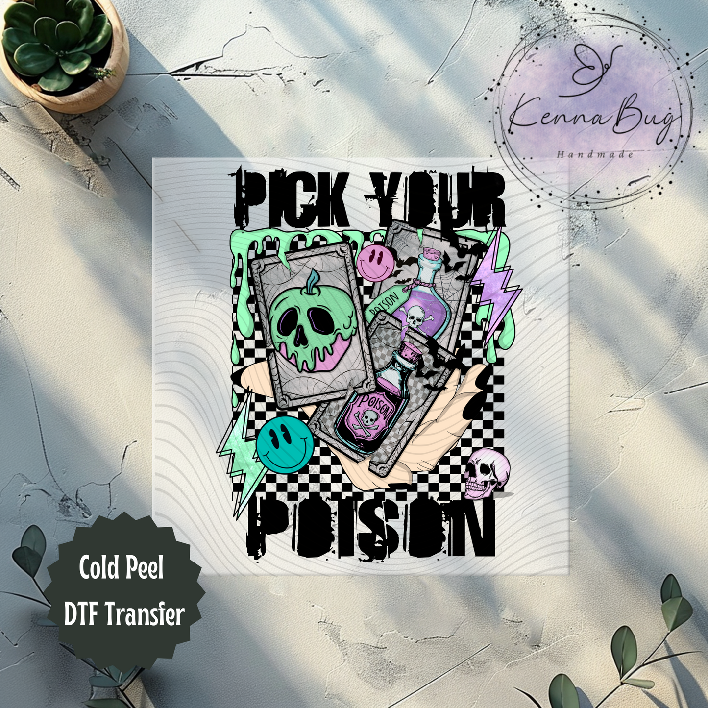 Pick Your Poison, Poison Apple, Villains, DTF Transfer, Ready to Press, Shirt Transfer, Heat Transfer, Direct to film Transfer