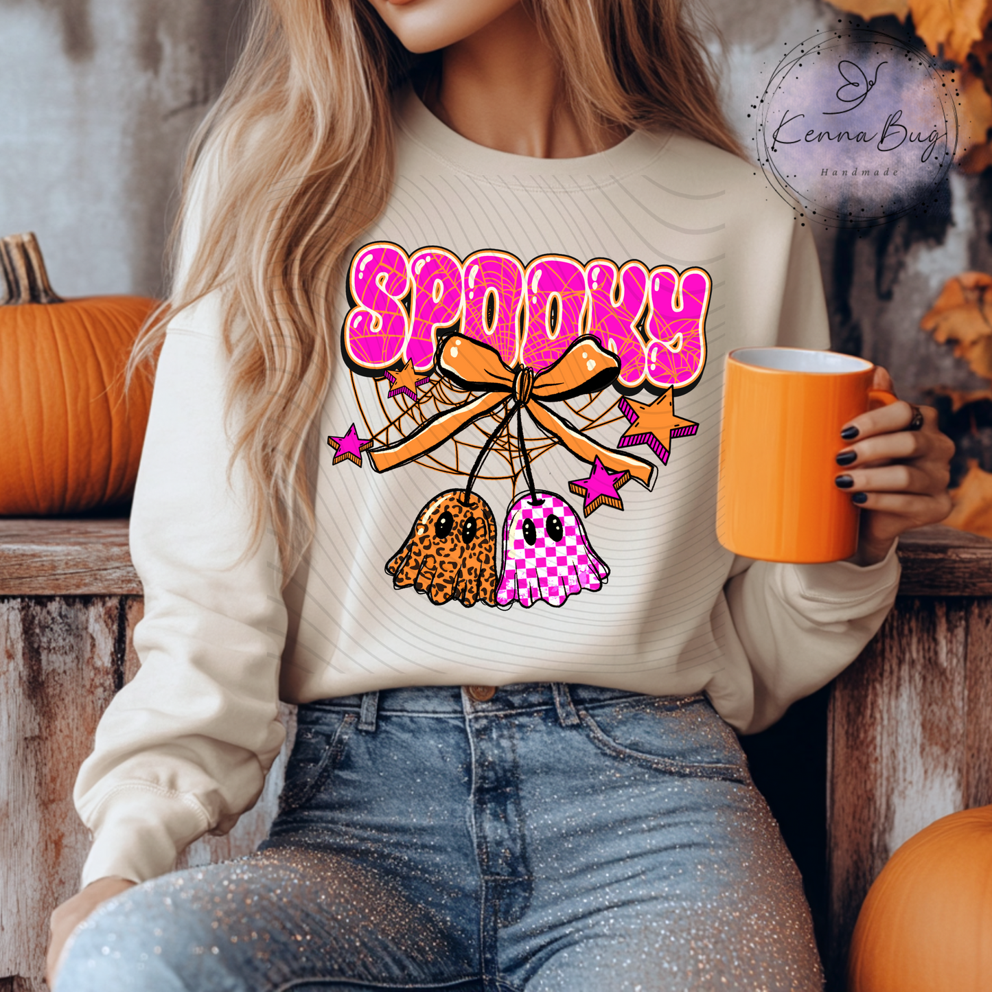 Spooky, Pink, Ghost, Halloween, DTF Transfer, Ready to Press, Shirt Transfer, Heat Transfer, Direct to film Transfer