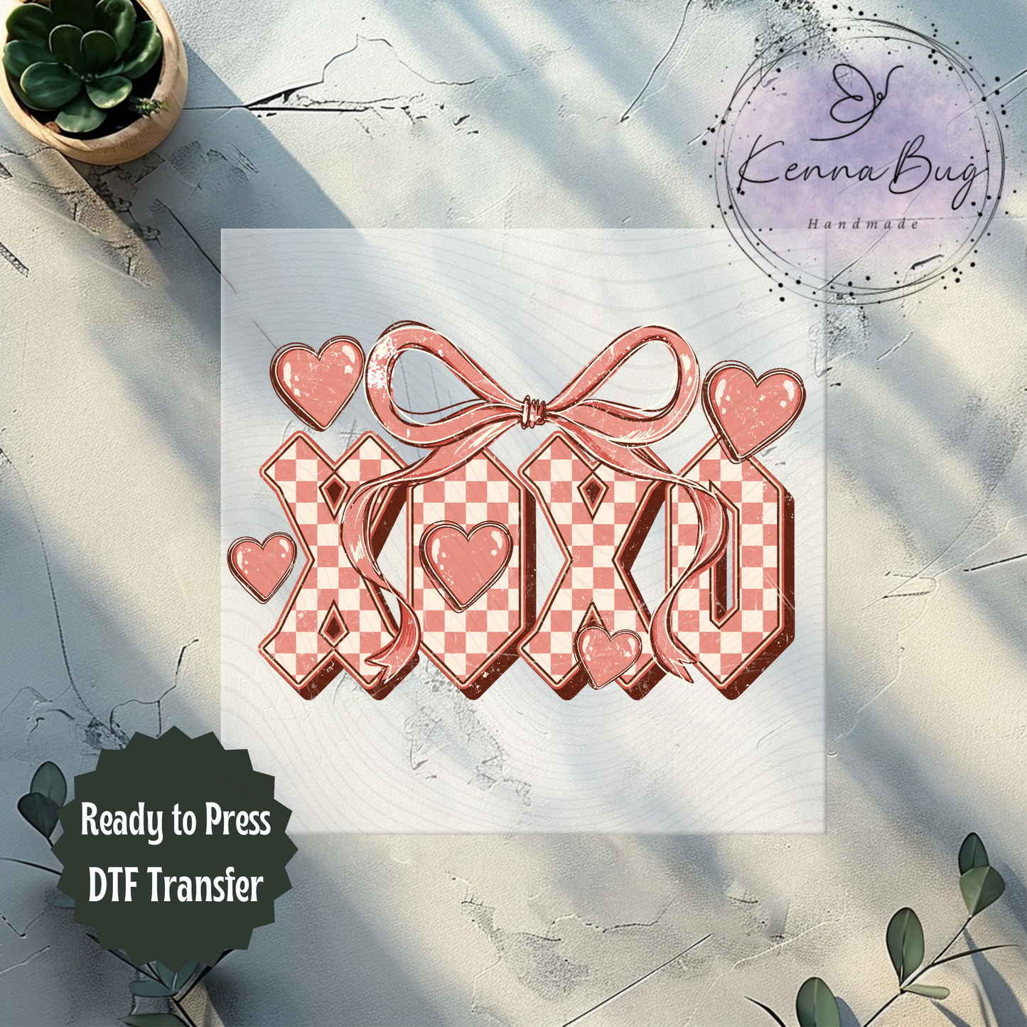 Checkered XOXO, Hearts, Valentine, DTF Transfer, Ready to Press, Shirt Transfer, Heat Transfer, Direct to film Transfer