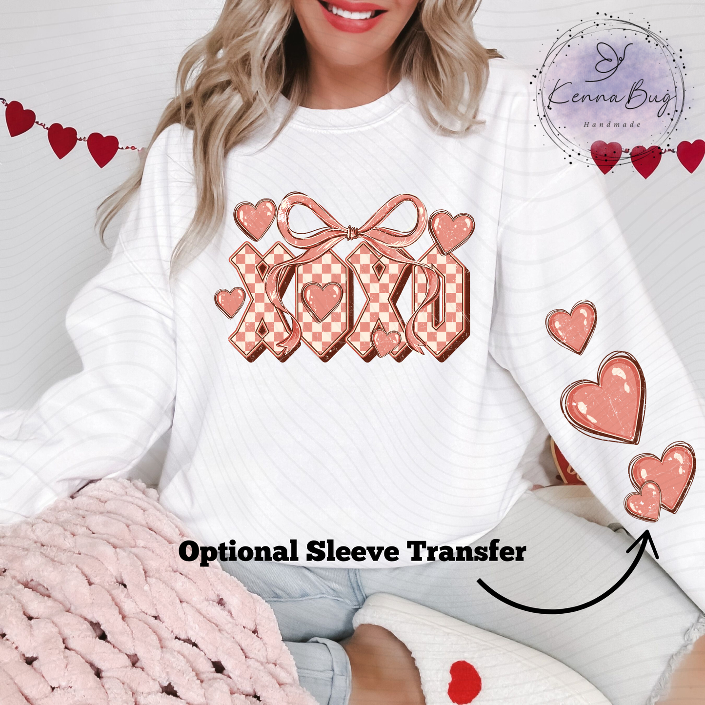 Checkered XOXO, Hearts, Valentine, DTF Transfer, Ready to Press, Shirt Transfer, Heat Transfer, Direct to film Transfer