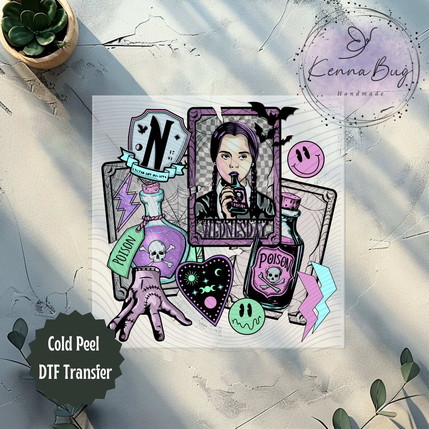 Wednesday, Poison, Spooky, DTF Transfer, Ready to Press, Shirt Transfer, Heat Transfer, Direct to film Transfer