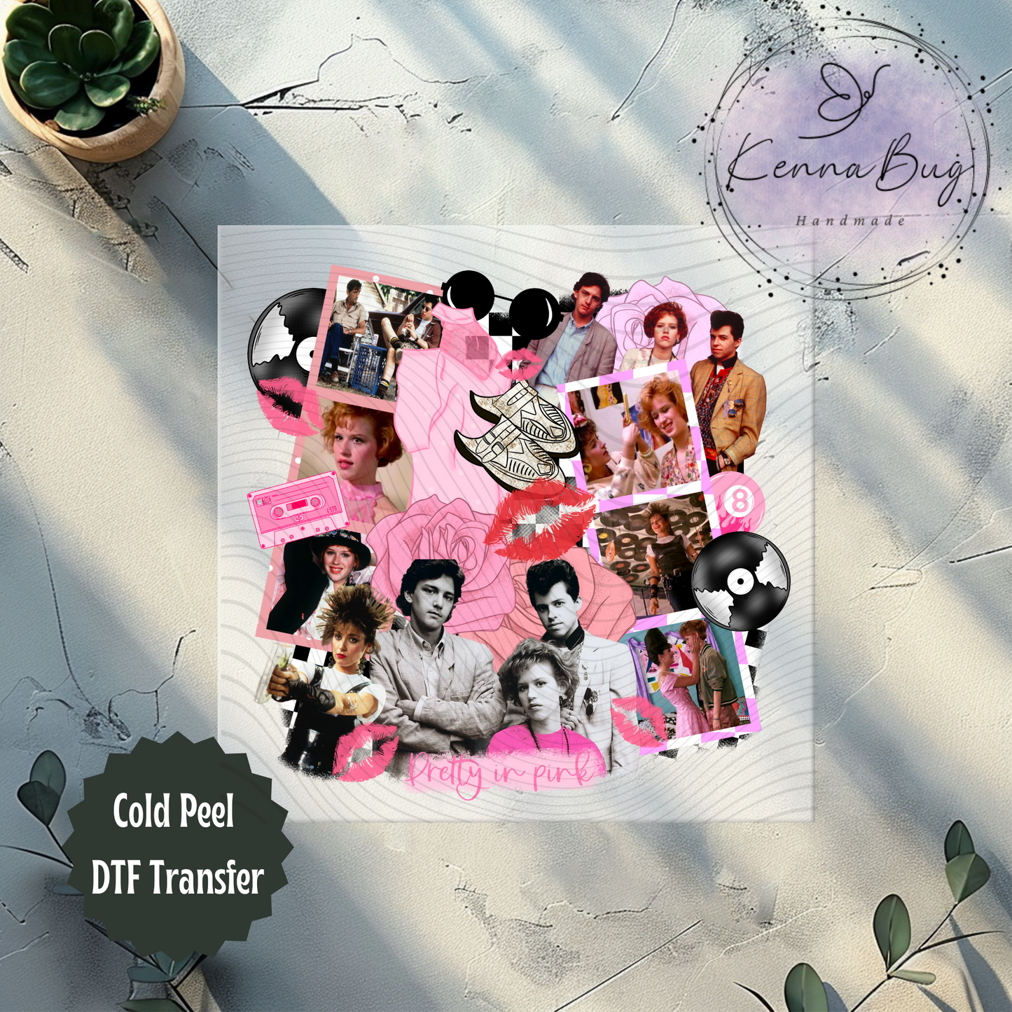 Classic 80's Movie, Pretty in Pink, Movie Collage, DTF Transfer, Ready to Press, Shirt Transfer, Heat Transfer, Direct to film Transfer