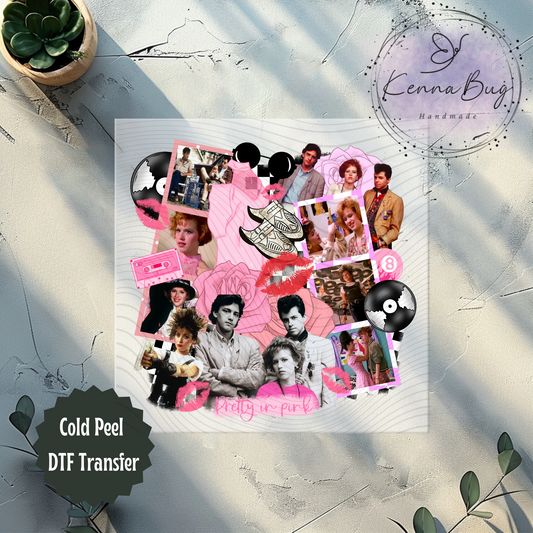 Classic 80's Movie, Pretty in Pink, Movie Collage, DTF Transfer, Ready to Press, Shirt Transfer, Heat Transfer, Direct to film Transfer