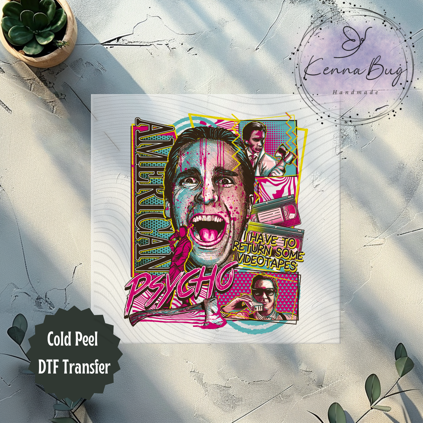American Psycho, Horror Movie, DTF Transfer, Ready to Press, Shirt Transfer, Heat Transfer, Direct to film Transfer