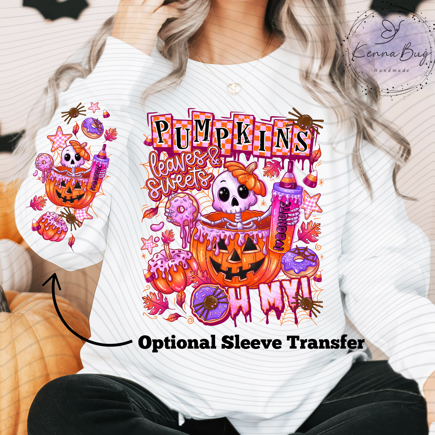 Pumpkins, Leaves & Sweets Oh My, Halloween, DTF Transfer, Ready to Press, Shirt Transfer, Heat Transfer, Direct to film Transfer