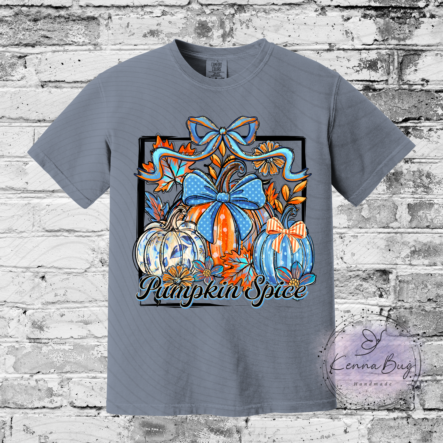 Blue Pumpkin Spice, Fall, Custom T-Shirt, Pick your Color, Graphic Tee, Comfort Colors 1717