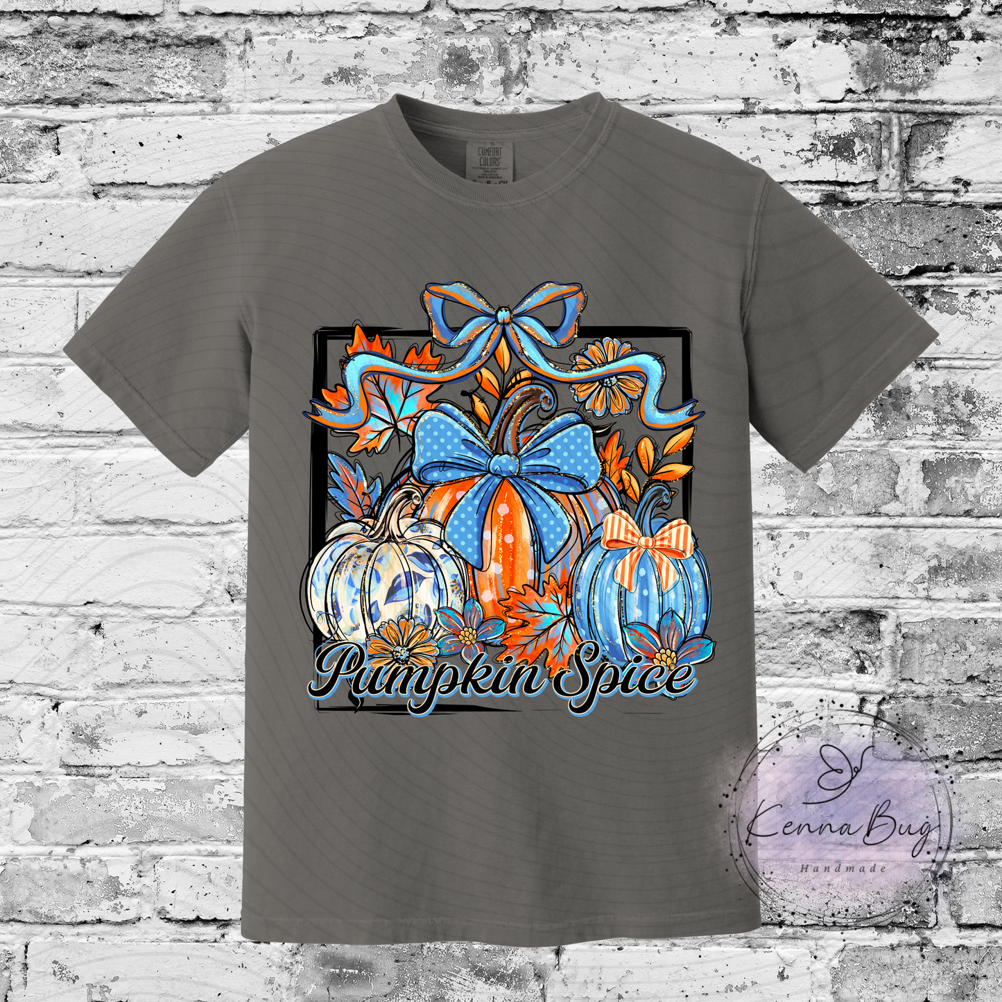 Blue Pumpkin Spice, Fall, Custom T-Shirt, Pick your Color, Graphic Tee, Comfort Colors 1717