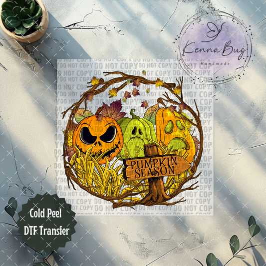 Spooky Pumpkin Season, Fall, DTF Transfer, Ready to Press, Shirt Transfer, Heat Transfer, Direct to film Transfer