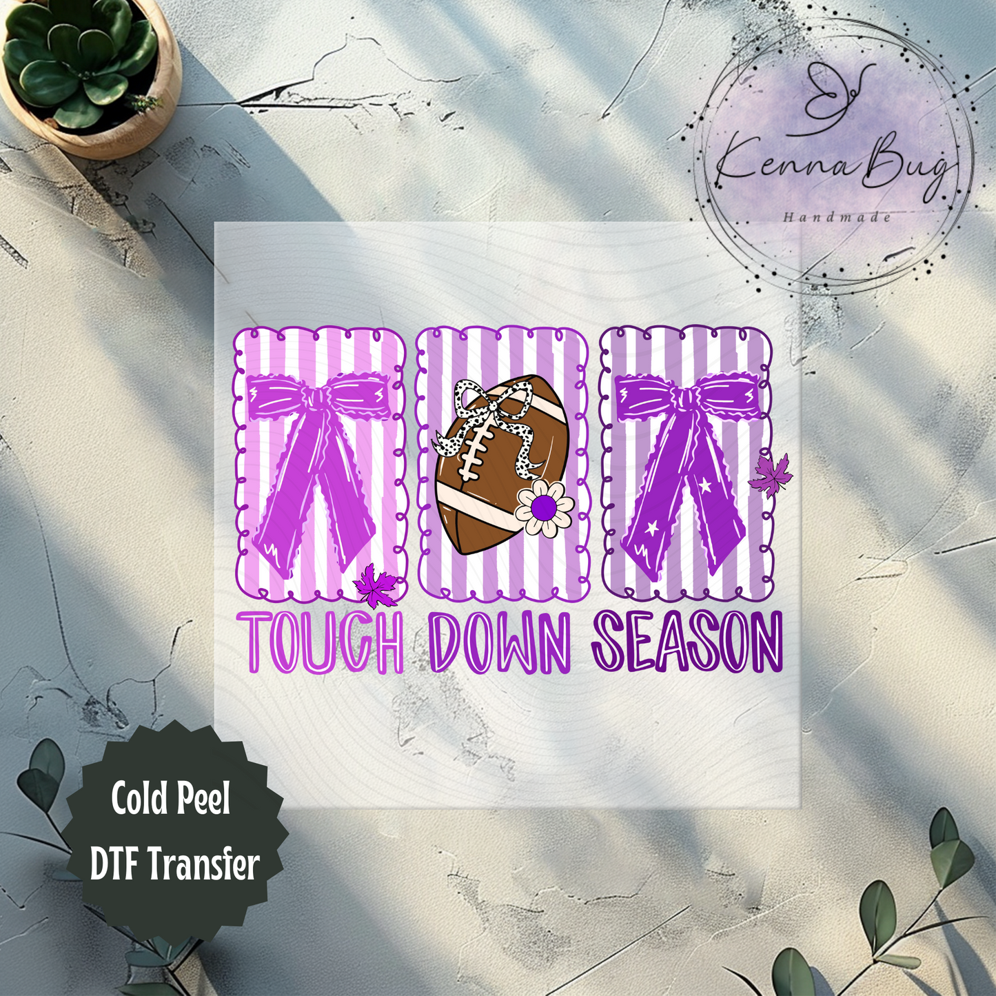 Football, Touchdown Season, Coquette, Purple, DTF Transfer, Ready to Press, Shirt Transfer, Heat Transfer, Direct to film Transfer