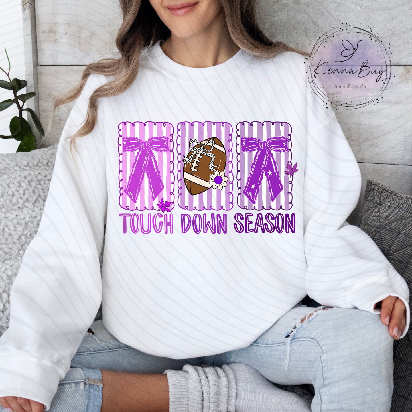 Football, Touchdown Season, Coquette, Purple, DTF Transfer, Ready to Press, Shirt Transfer, Heat Transfer, Direct to film Transfer
