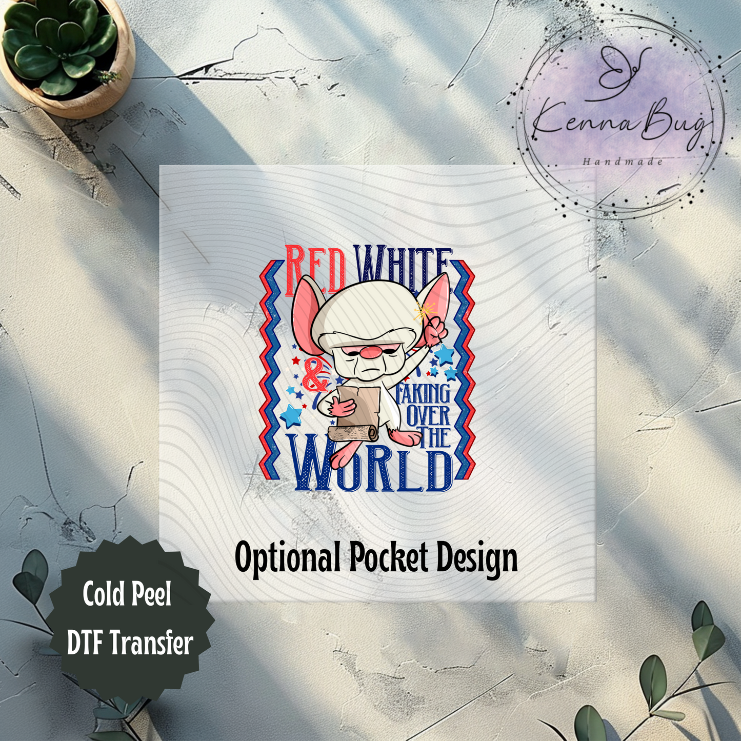 Red White and Take Over the World, 4th Of July, Cartoon, DTF Transfer, Ready to Press, Shirt Transfer, Heat Transfer, Direct to film Transfer