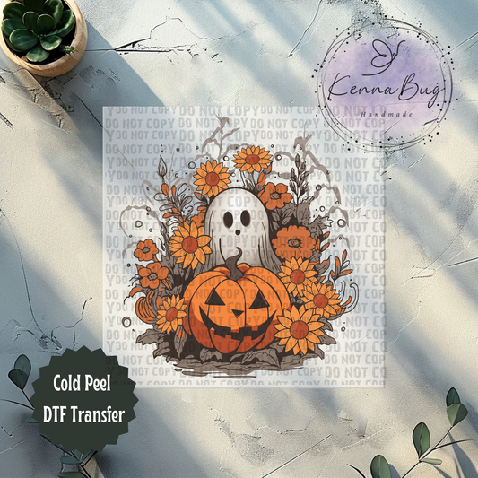 Retro, Ghost, Pumpkin, Halloween, DTF Transfer, Ready to Press, Shirt Transfer, Heat Transfer, Direct to film Transfer (Copy)