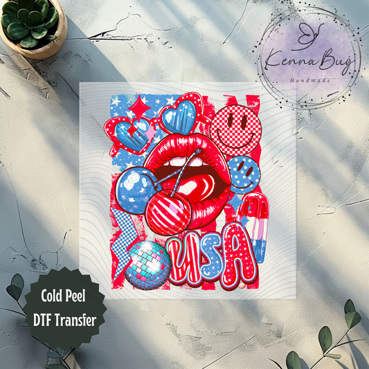 Retro USA, Bomb Pop, 4th of July, DTF Transfer, Ready to Press, Shirt Transfer, Heat Transfer, Direct to film Transfer