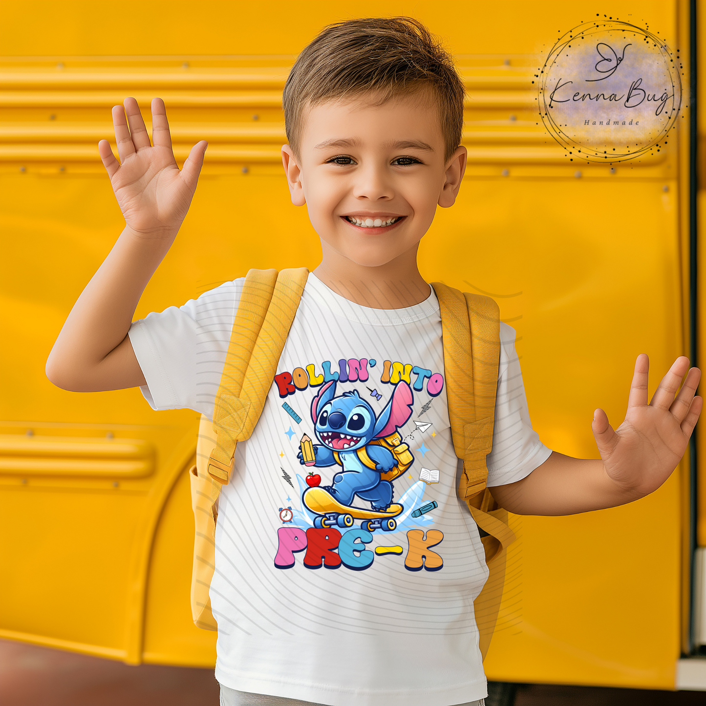 Rolling Into Pre-K, Stitch, Back to School, Skateboard, DTF Transfer, Ready to Press, Shirt Transfer, Heat Transfer, Direct to film Transfer