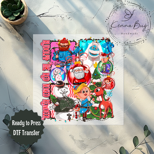 Rudolph, Classic Christmas Movie, Reindeer, Santa, DTF Transfer, Ready to Press, Shirt Transfer, Heat Transfer, Direct to film Transfer