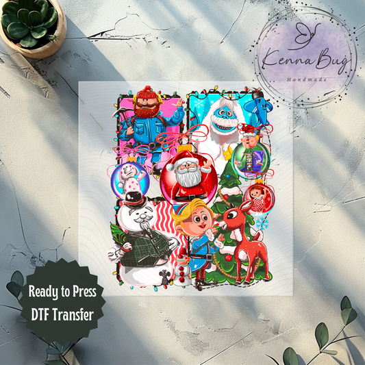 Rudolph, Classic Christmas Movie, Reindeer, Santa, No Words, DTF Transfer, Ready to Press, Shirt Transfer, Heat Transfer, Direct to film Transfer