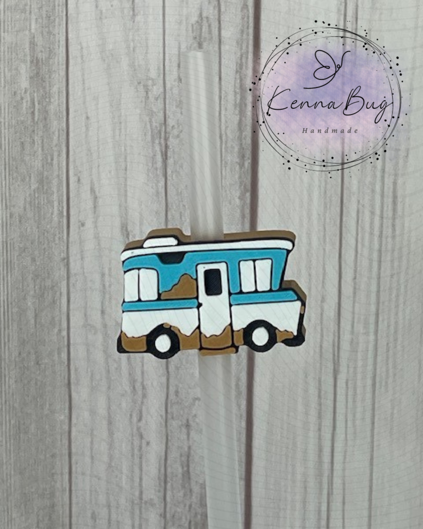 Christmas RV, Straw Topper, 3D Printed