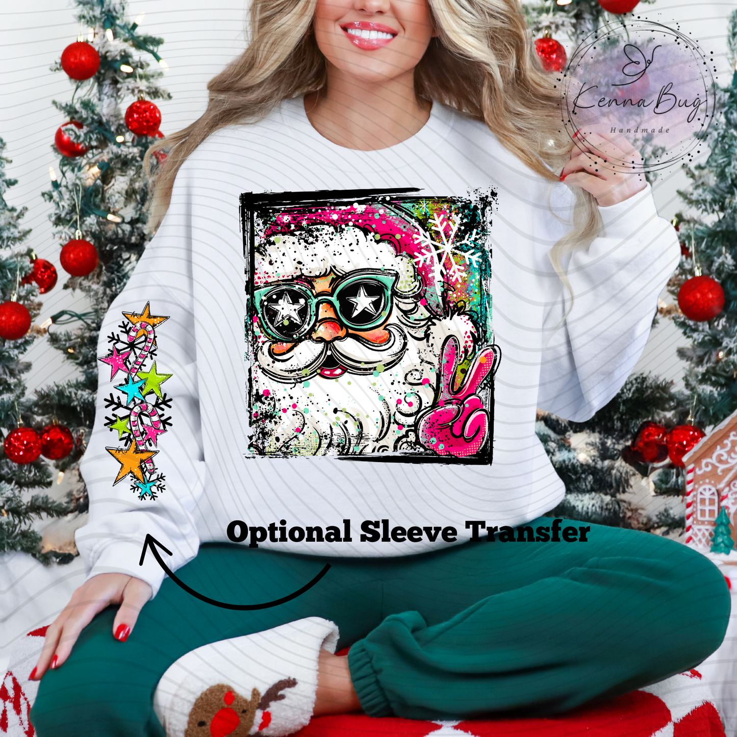 Santa Claus Selfie, Christmas, DTF Transfer, Ready to Press, Shirt Transfer, Heat Transfer, Direct to film Transfer