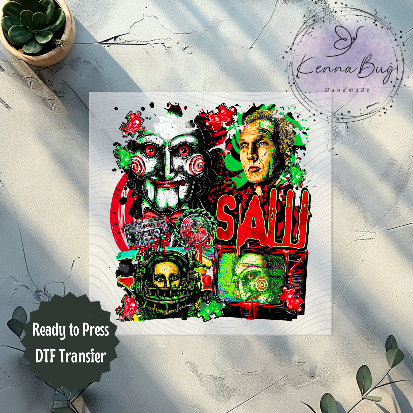 Saw, Horror Movie, DTF Transfer, Ready to Press, Shirt Transfer, Heat Transfer, Direct to film Transfer