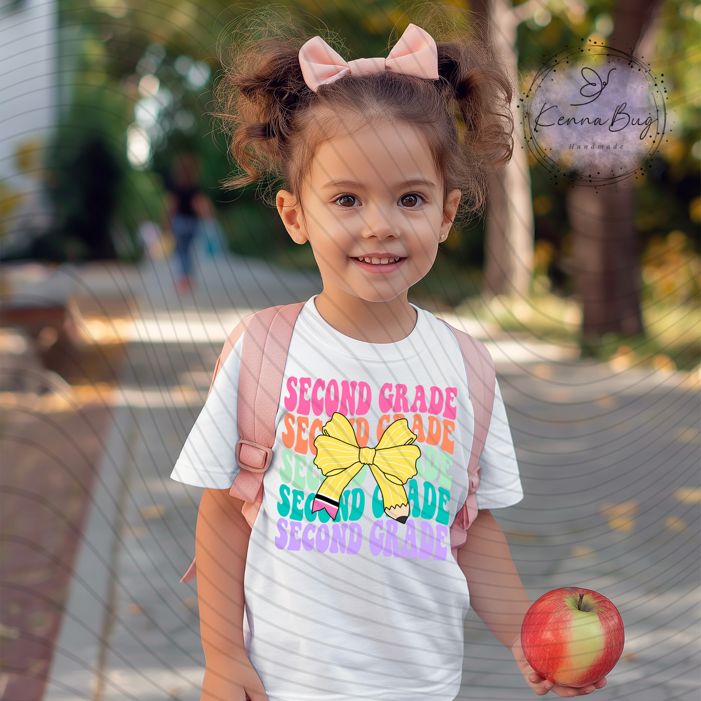 Second Grade, Pencil Bow, Back to School, DTF Transfer, Ready to Press, Shirt Transfer, Heat Transfer, Direct to film Transfer