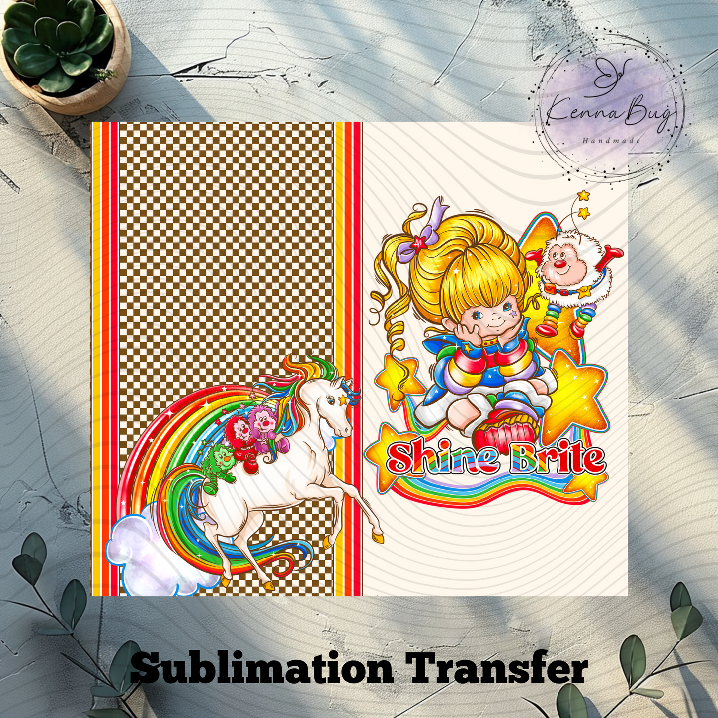 Rainbow Girl, Shine Brite, Sublimation Tumbler Transfer, 20 oz Tumbler Wrap, Ready to press, Heat Transfer, Sublimation Cup Wrap