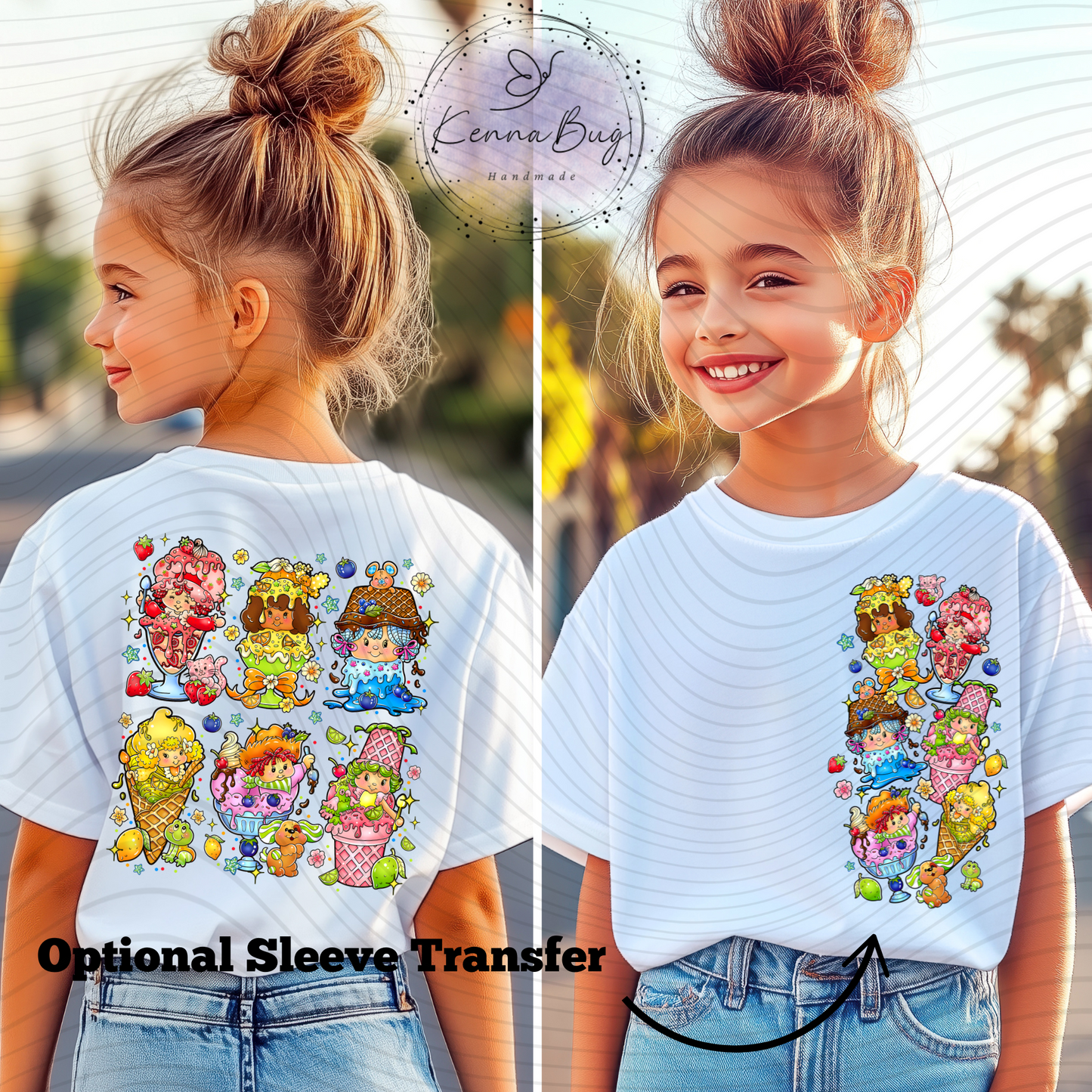 Shortcake, Ice cream, Summer, Strawberry, DTF Transfer, Ready to Press, Shirt Transfer, Heat Transfer, Direct to film Transfer