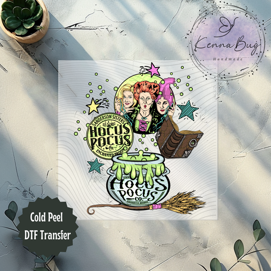 Witch Sisters, Spell Book, Magic Book, Broom, Halloween, DTF Transfer, Ready to Press, Shirt Transfer, Heat Transfer, Direct to film Transfer
