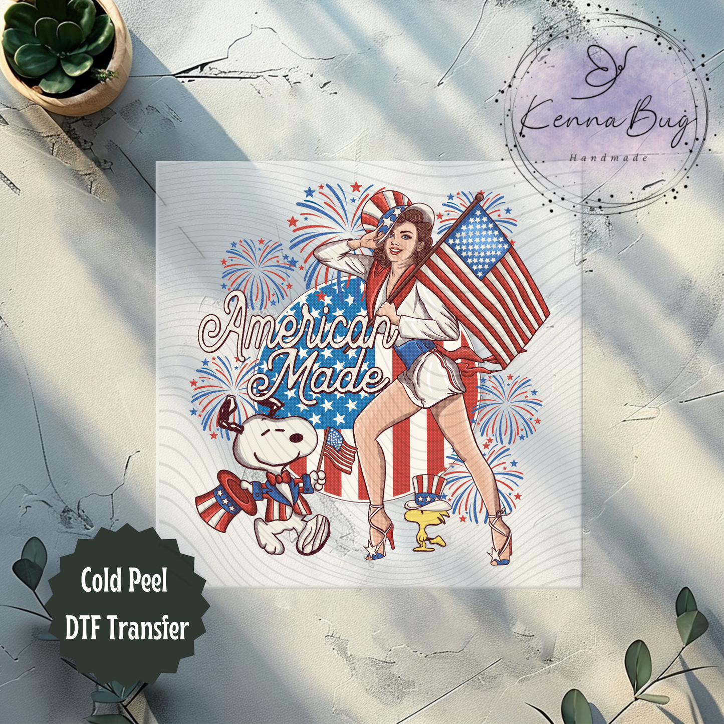 American Made, 4th of July, Independence Day, Classic Cartoon, DTF Transfer, Ready to Press, Shirt Transfer, Heat Transfer, Direct to film Transfer