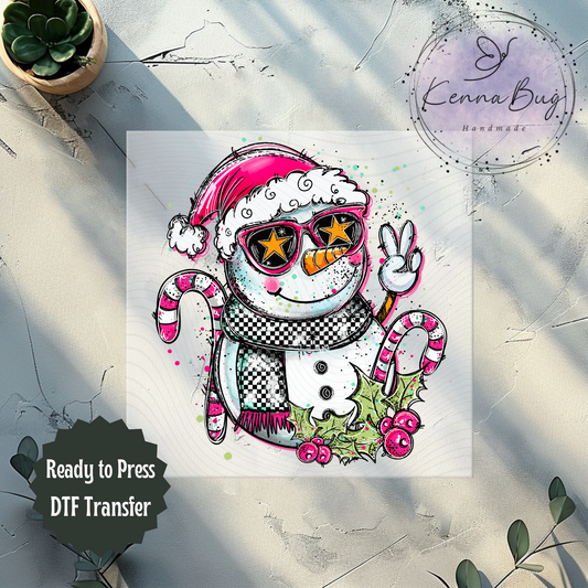 Snowman Doodle, Christmas, DTF Transfer, Ready to Press, Shirt Transfer, Heat Transfer, Direct to film Transfer