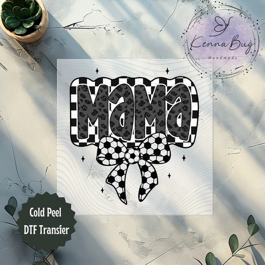 Soccer Mama, Bow, Sports, DTF Transfer, Ready to Press, Shirt Transfer, Heat Transfer, Direct to film Transfer