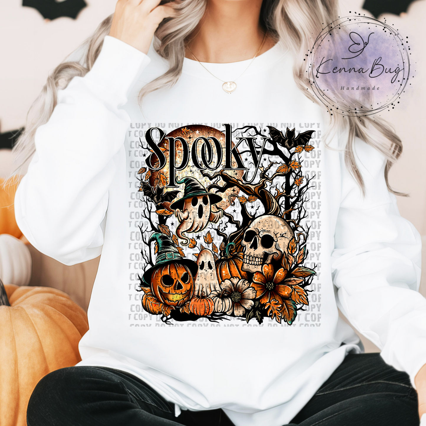 Spooky Ghost, Spooky Pumpkin, Halloween, Skull, DTF Transfer, Ready to Press, Shirt Transfer, Heat Transfer, Direct to film Transfer