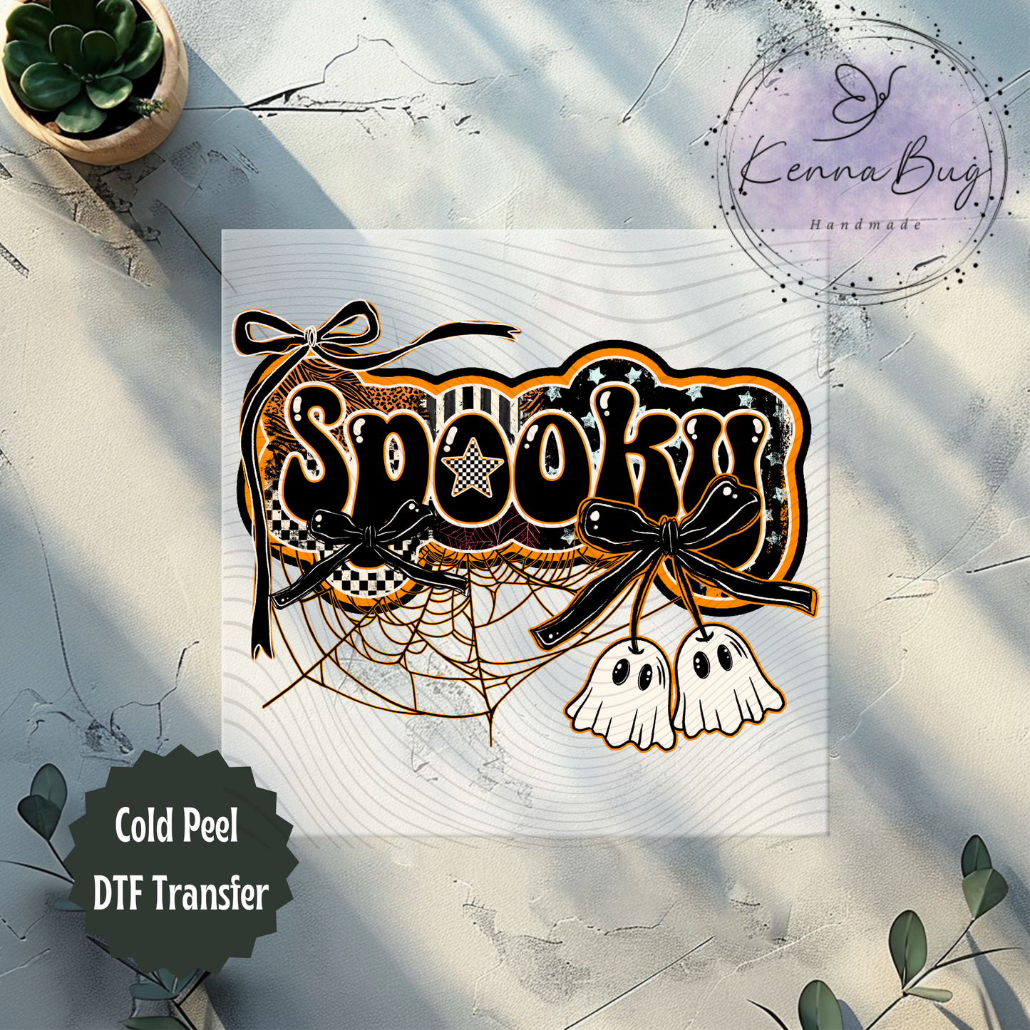 Spooky, Black, Ghost, Halloween, DTF Transfer, Ready to Press, Shirt Transfer, Heat Transfer, Direct to film Transfer