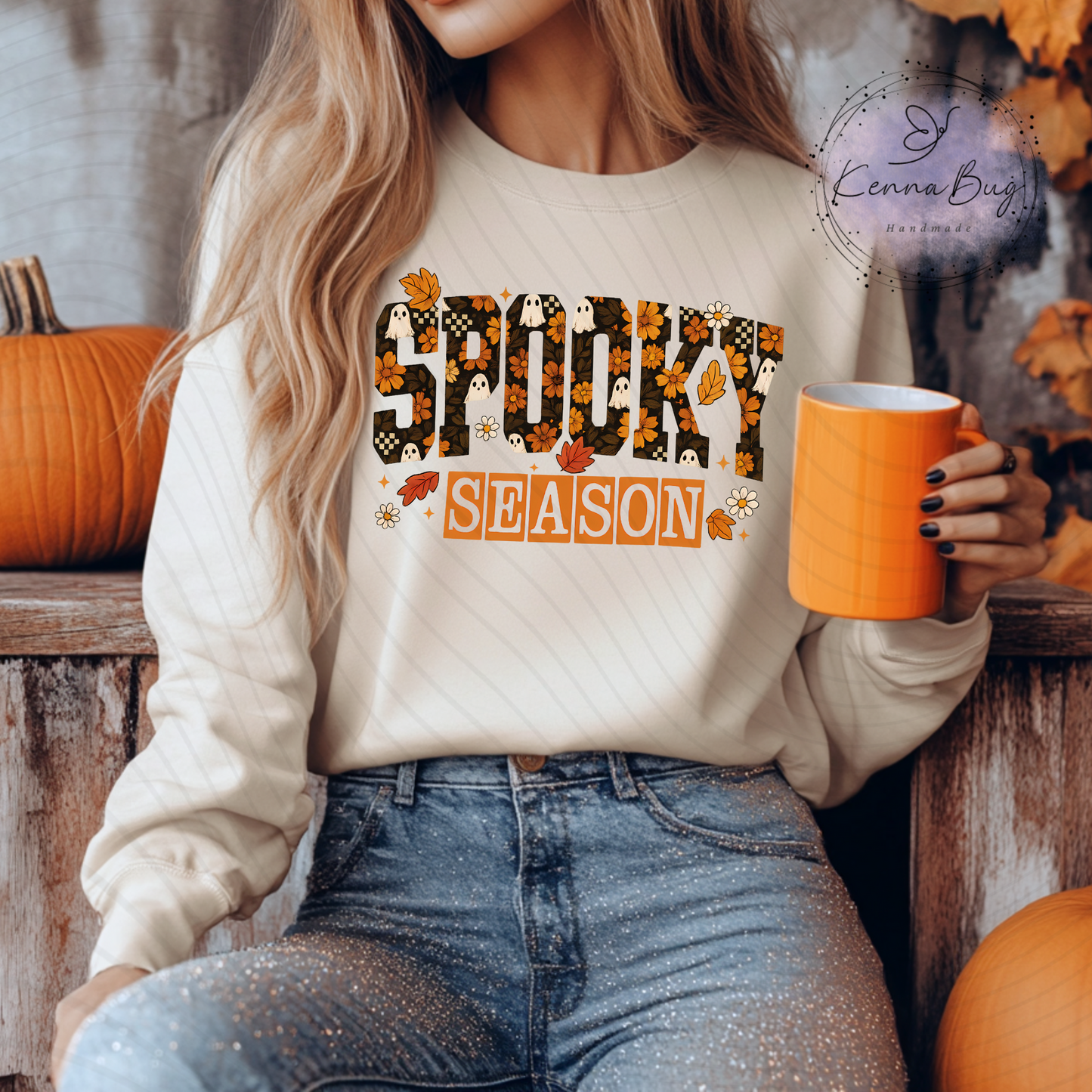 Spooky Season, Halloween, Fall, Ghost, Fall Leaves, DTF Transfer, Ready to Press, Shirt Transfer, Heat Transfer, Direct to film Transfer