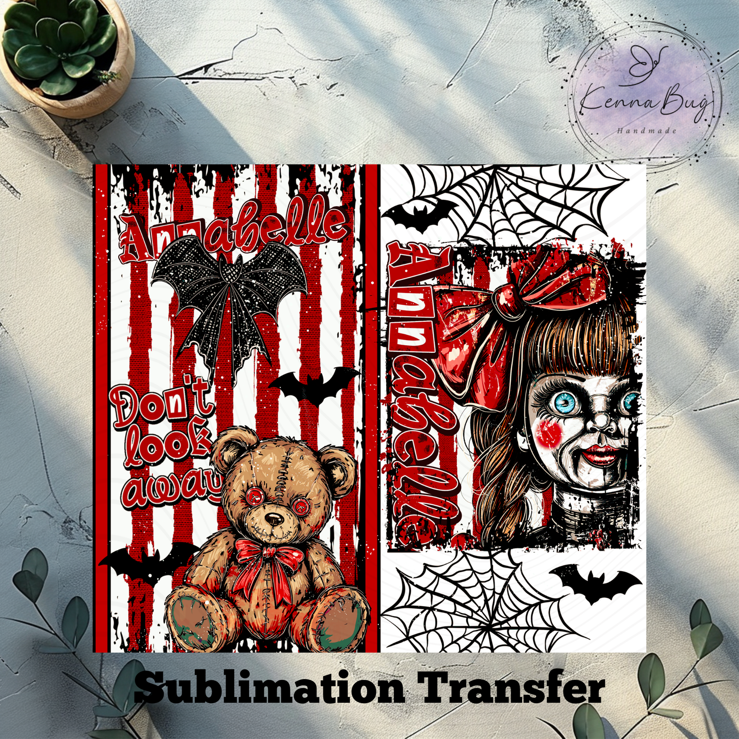 Spooky Doll, Annabelle, Horror Movie, Sublimation Tumbler Transfer, 20 oz Tumbler Wrap, Ready to press, Heat Transfer, Sublimation Cup Wrap