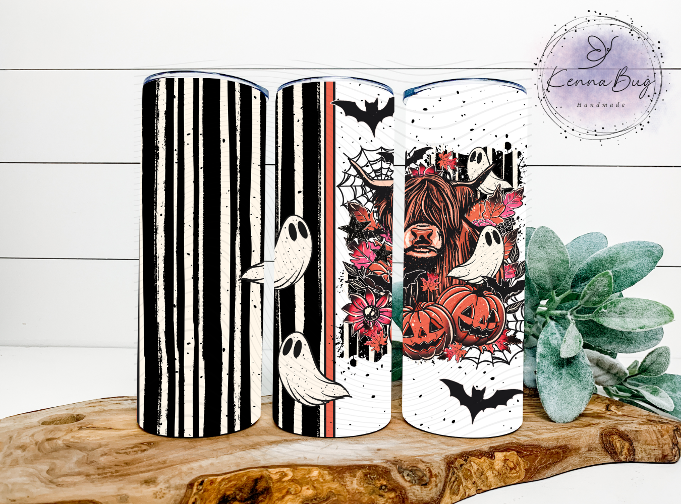 Spooky Highland Cow, Halloween, Sublimation Tumbler Transfer, 20 oz Tumbler Wrap, Ready to press, Heat Transfer, Sublimation Cup Wrap