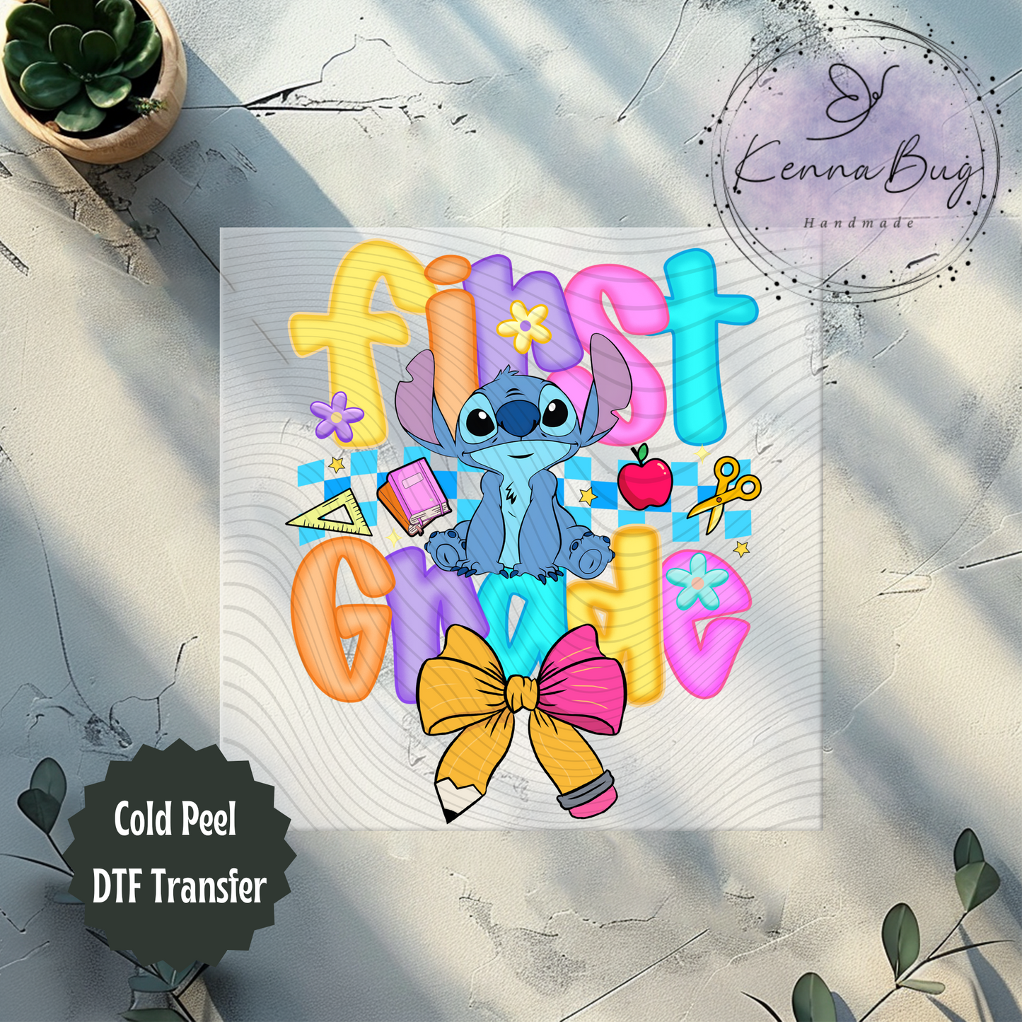 First Grade, Stitch, Back to School, DTF Transfer, Ready to Press, Shirt Transfer, Heat Transfer, Direct to film Transfer