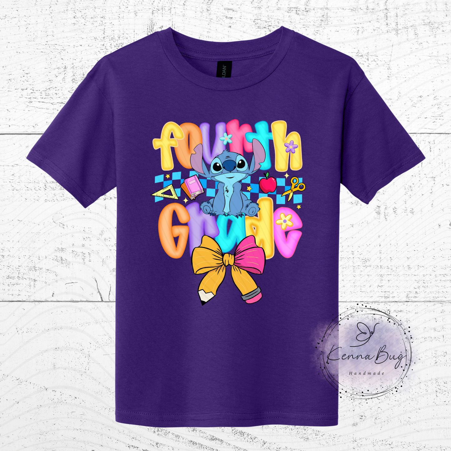 Fourth Grade, Back to School, Stitch, Custom T-Shirt, Pick your Color, Graphic Tee, Youth Gildan Soft Style, Kids