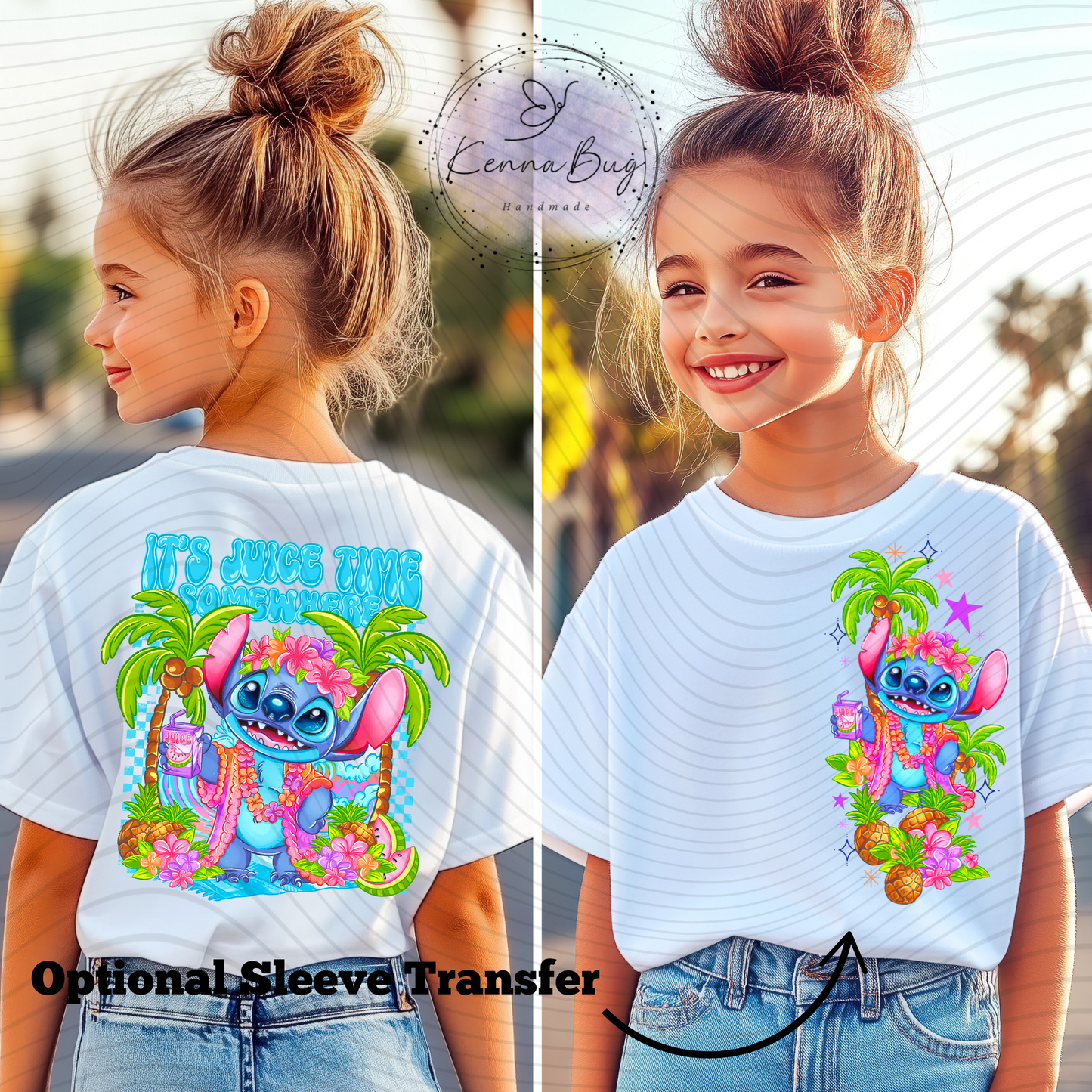 Its Juice Time, Stitch, Blue, Summer, DTF Transfer, Ready to Press, Shirt Transfer, Heat Transfer, Direct to film Transfer