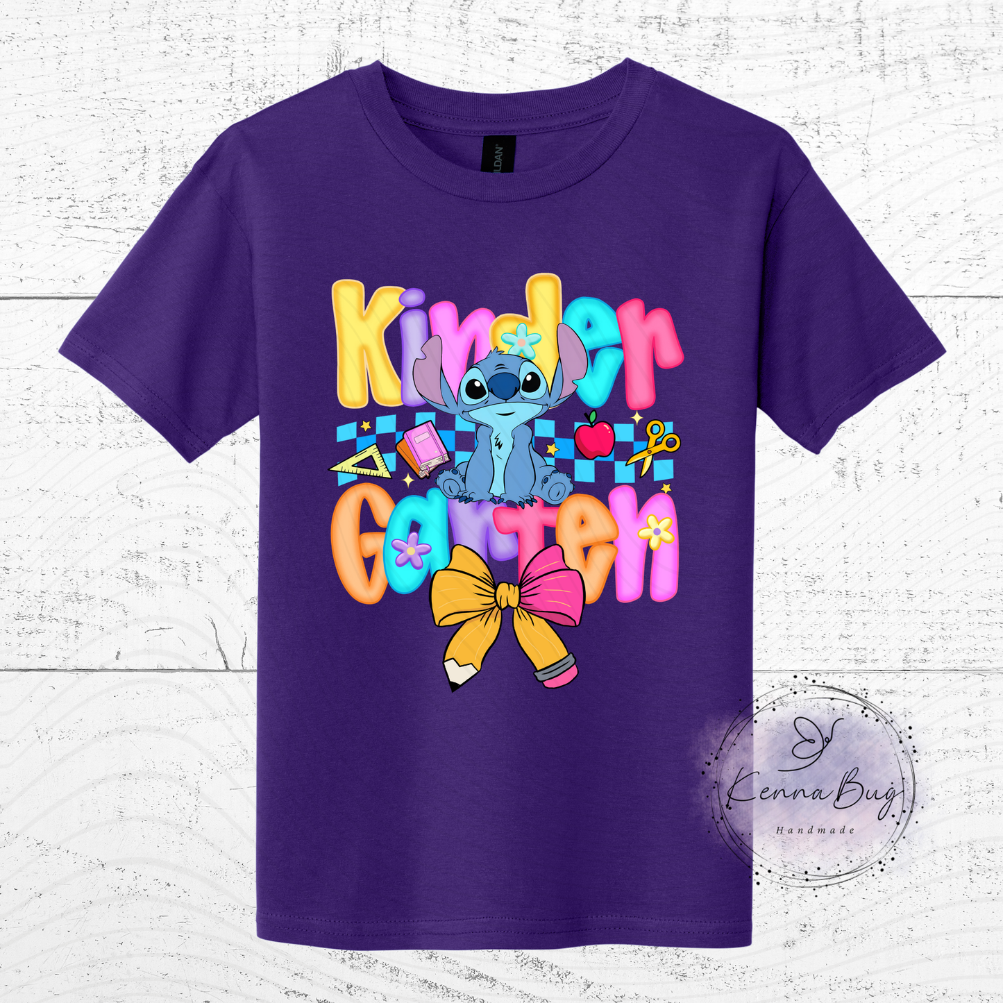 Kindergarten, Back to School, Stitch, Custom T-Shirt, Pick your Color, Graphic Tee, Youth Gildan Soft Style, Kids